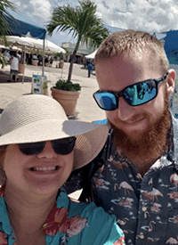 Happy couple at the beach