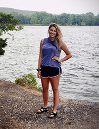 Woman by a lake